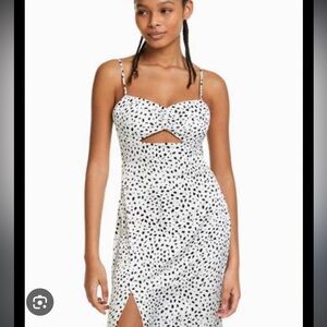 Bershka white printed dress